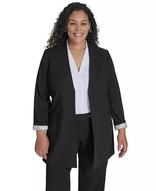 Calvin Klein Roll‑Sleeve Open‑Front Blazer – Size 18W – NWT – $159