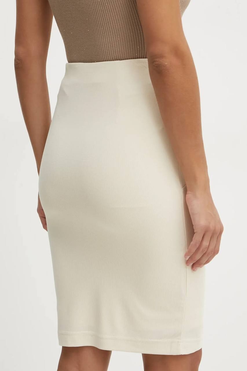 Guess Zama Button-Detail Pencil Skirt Beige L NWT $70
