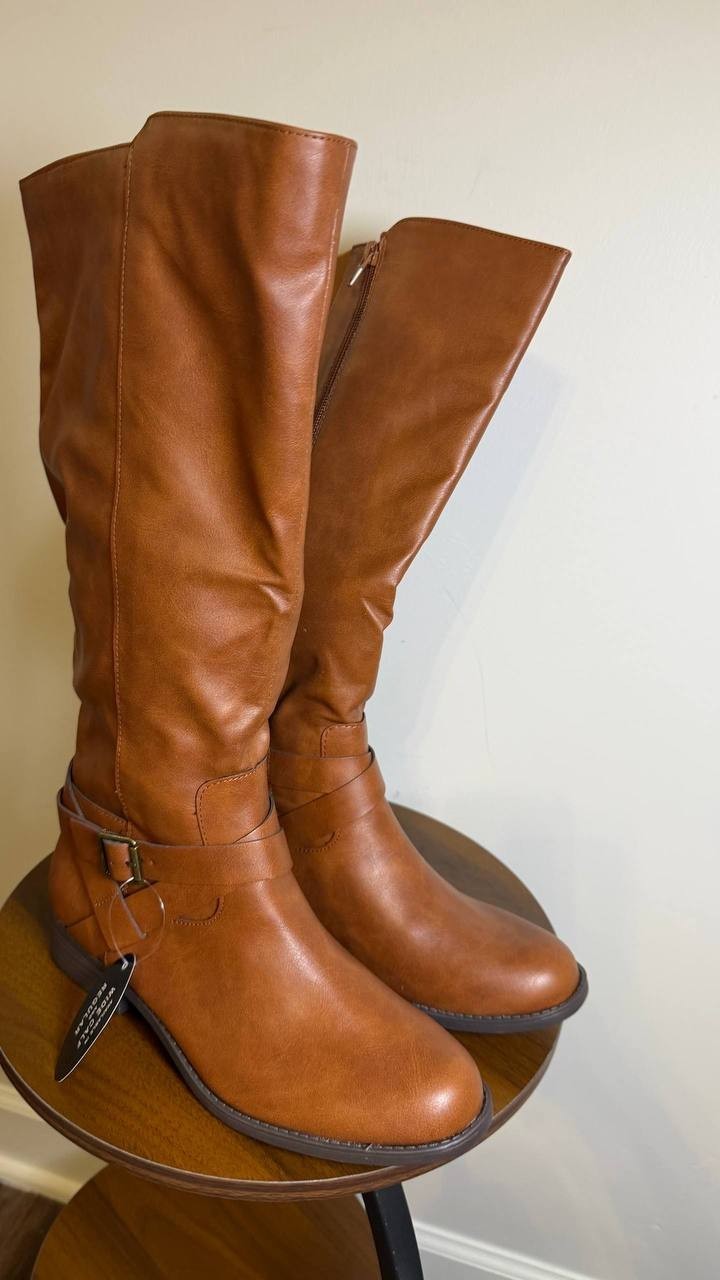 Style & Co Margoo Riding Boots 8M  Black Tall Zip Buckle NIB msrp$79.90