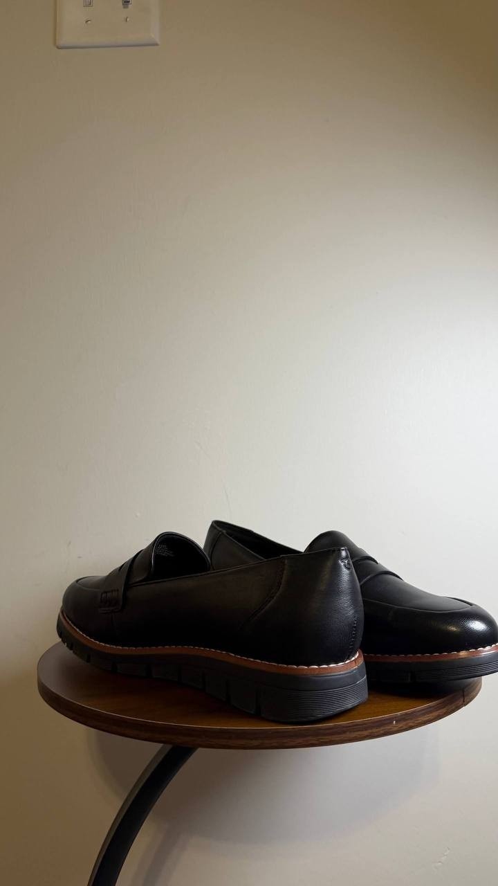 Easy Spirit Velia Loafers 9.5M Black Leather Slip‑On Comfort NIB msrp$89