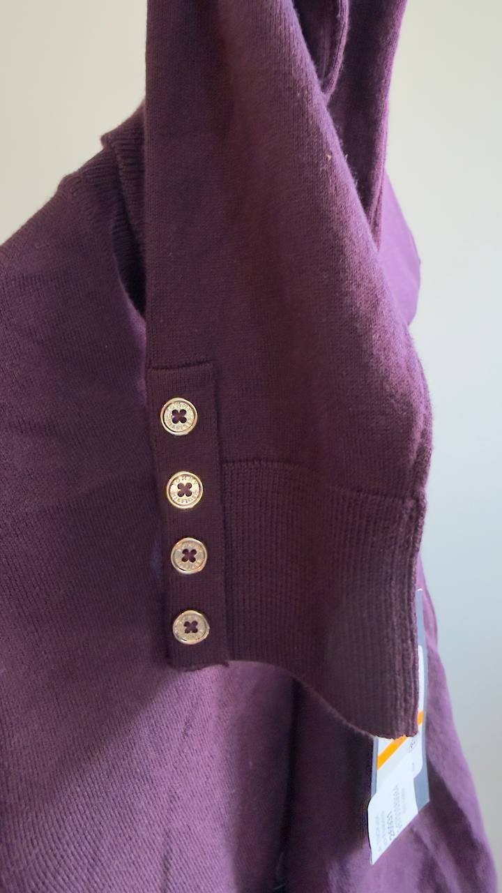 Tommy Hilfiger Women’s Cotton Turtleneck Long Sleeve Aubergine S NWT $69.50