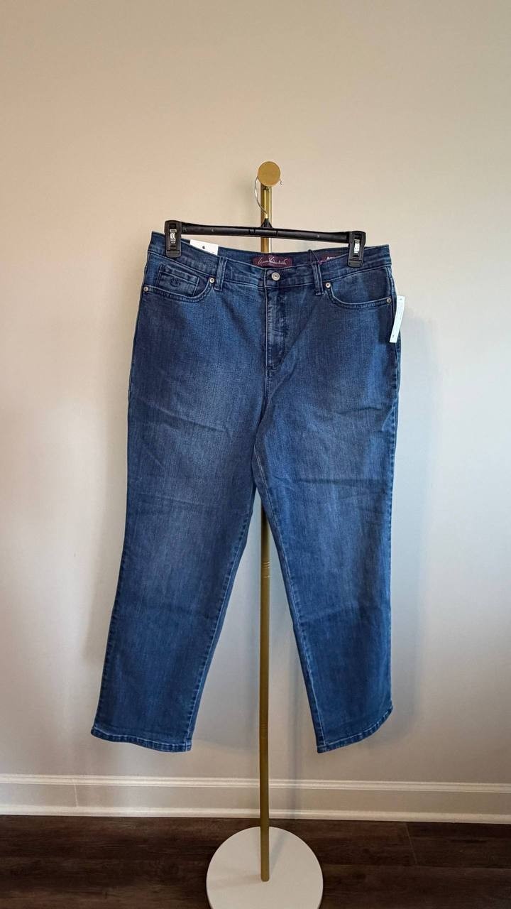 Gloria Vanderbilt Petite Amanda High Rise Straight Jeans Frisco 12P NWT $48