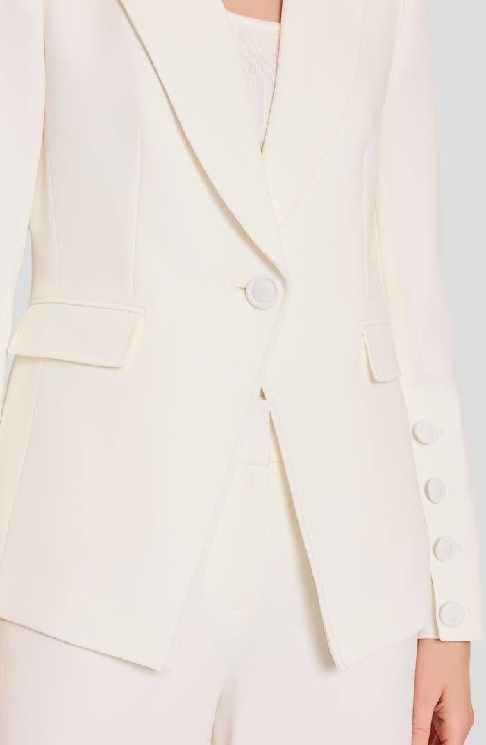 Tahari ASL Women’s Petite One‑Button Blazer White 8 $159 NWT
