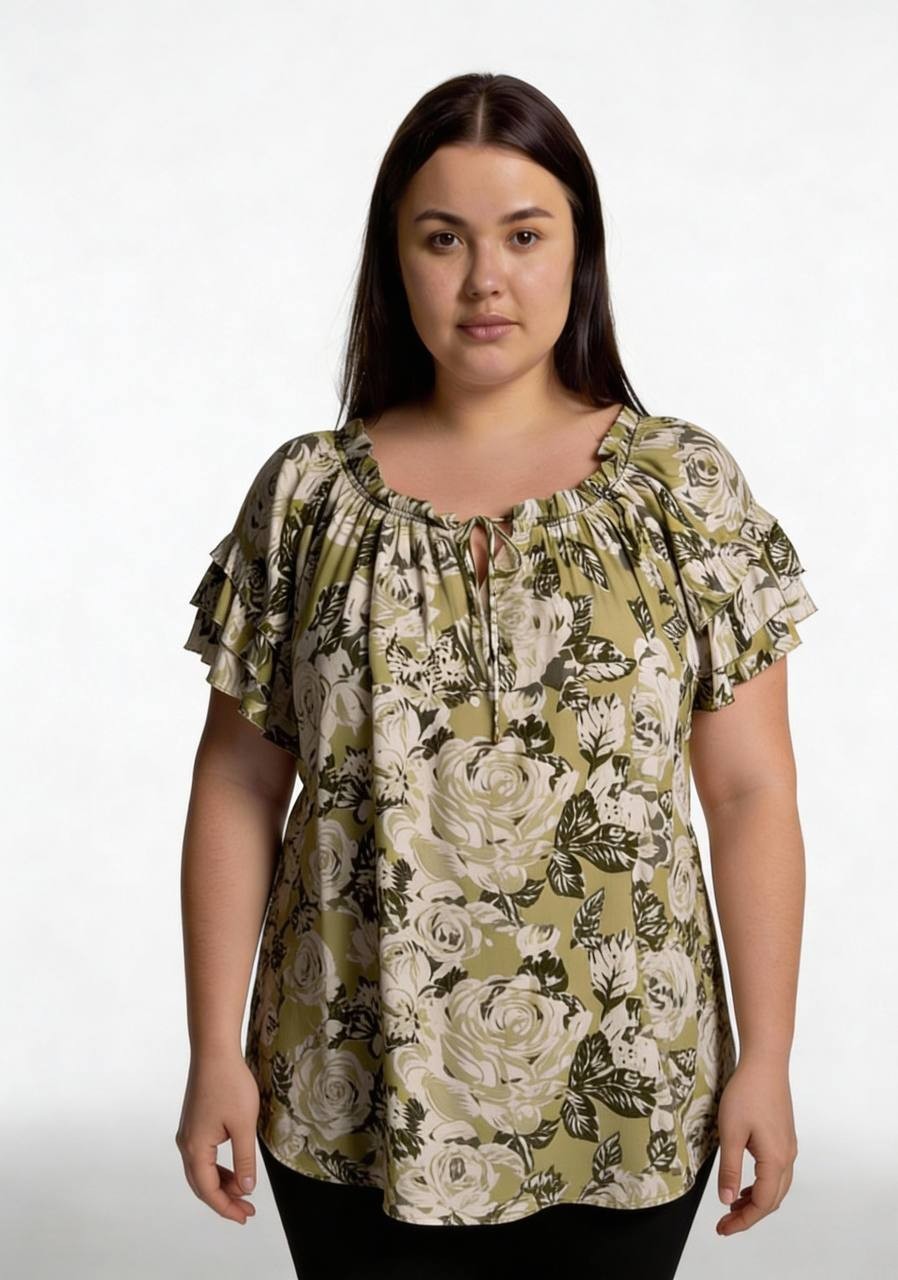 Philosophy Floral Ruffle-Sleeve Blouse – Size 3X – NWT