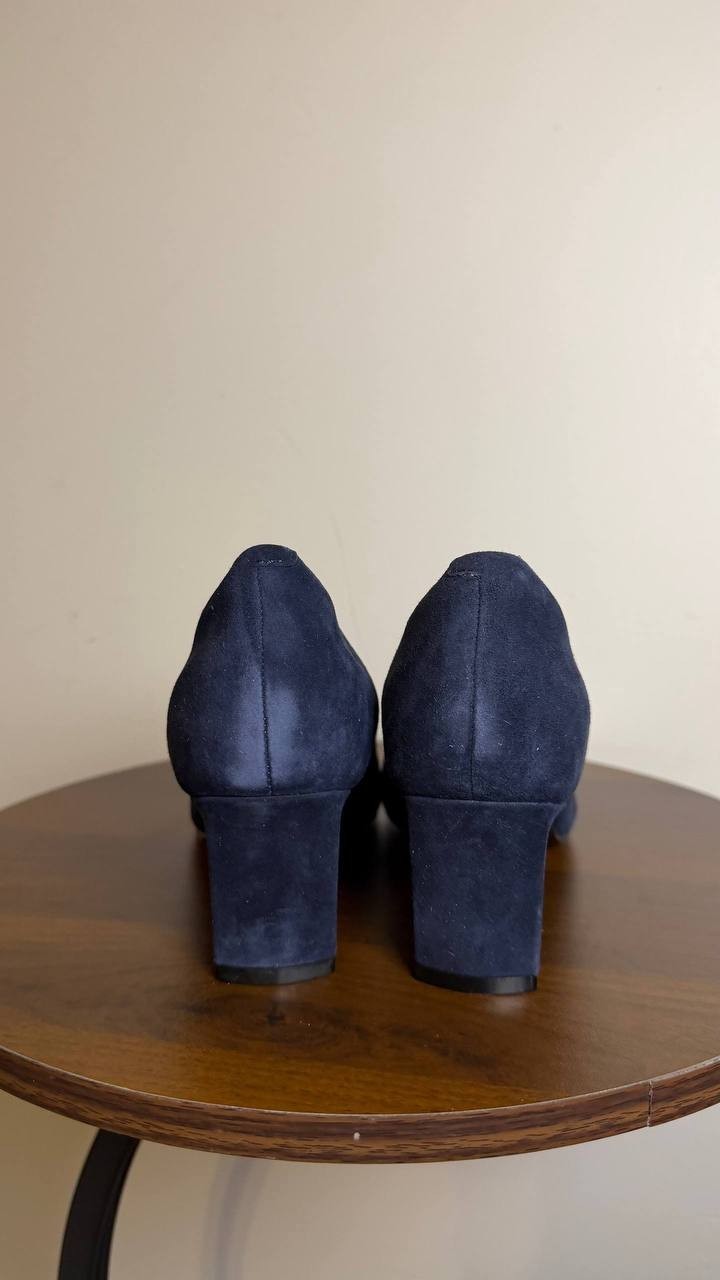 Rockport Dark Blue Suede Block Heel Pumps 6W NIB MSRP $130