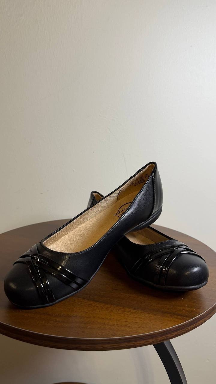 LifeStride Aliza Flats 5.5M Black Synthetic Slip‑On Round Toe NIB msrp$69.99