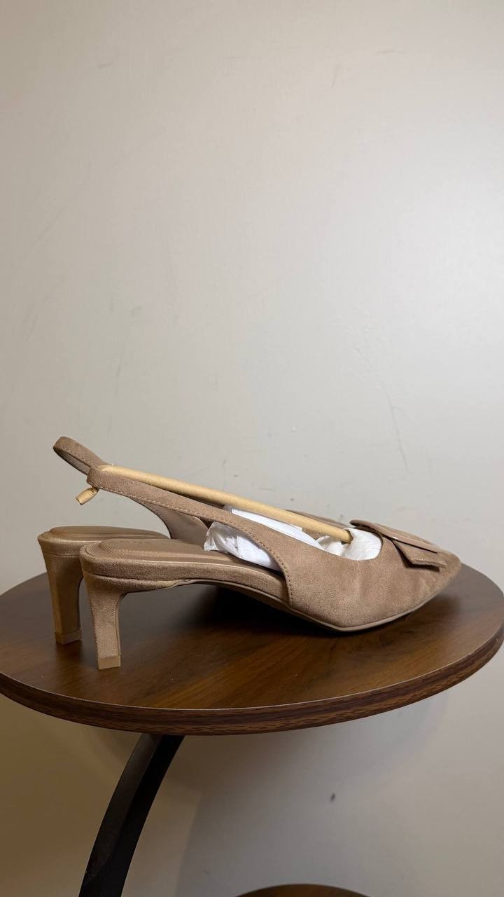 Anne Klein Women’s Ilanna Slingback Pumps Taupe 7.5M Man‑Made MSRP $89 NWB