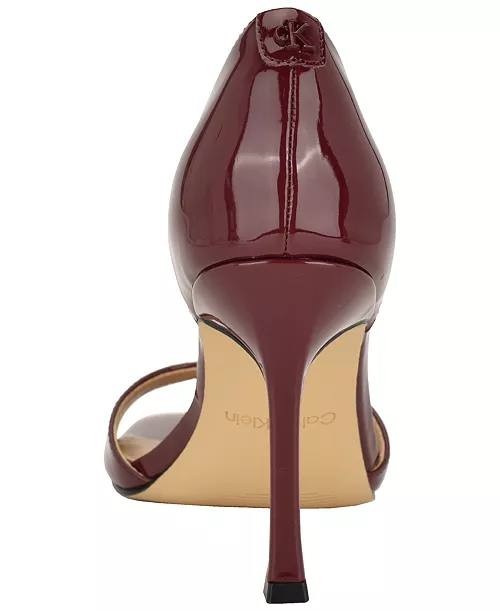 Calvin  Klein  Aileen  D’Orsay  Stiletto  Sandals  Dark  Red  6  M  Pre‑owned 