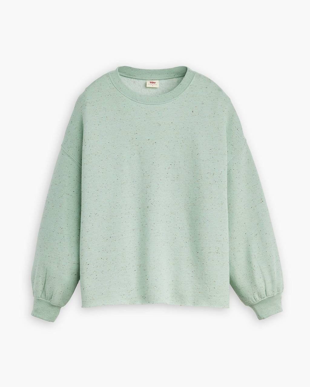 Levi's Mint Green Speckled Crewneck Fleece Sweatshirt Women S-M-L - New