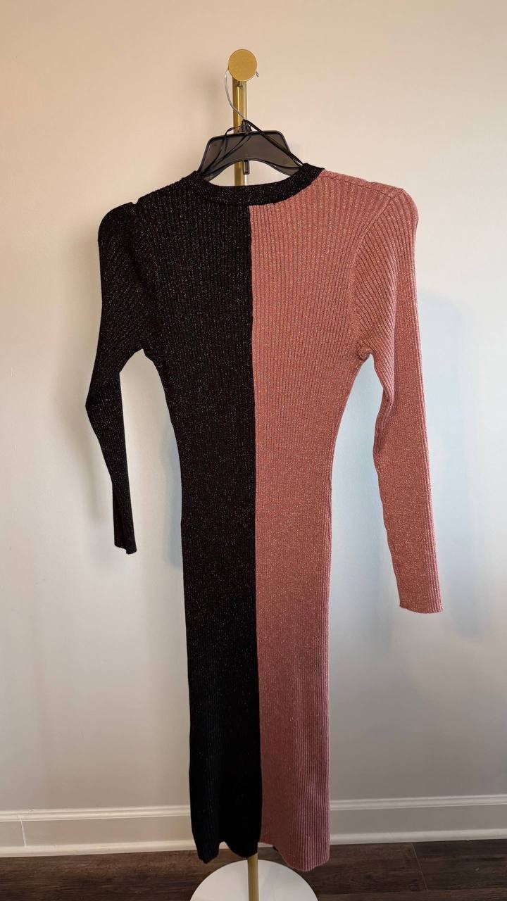 Nina Parker Plus Size Ribbed Button‑Front Dress Red/Black 0X NWT $99
