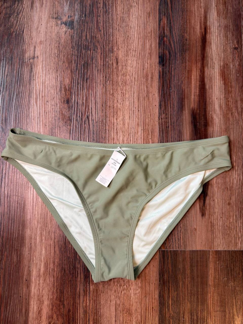 Cupshe Maternity Sage One-Shoulder Tankini Top & Retro Bottoms Set L NWT $48