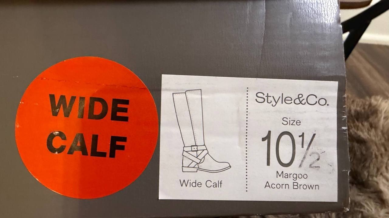 Style & Co Margoo Riding Boots 8M  Black Tall Zip Buckle NIB msrp$79.90
