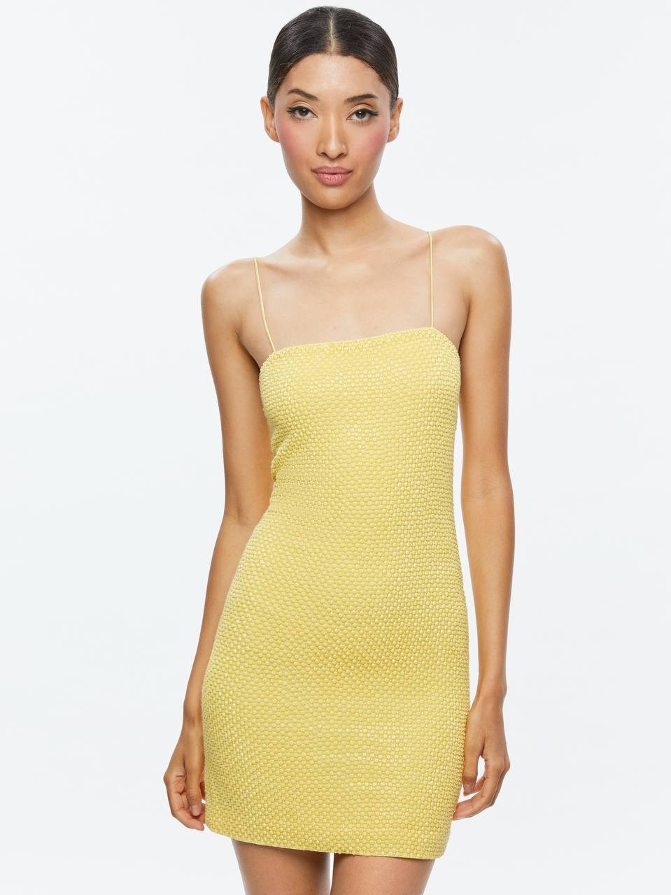 Alice + Olivia Yellow Embellished Dress Size 0 NWT – Minor Flaw MSRP 595$