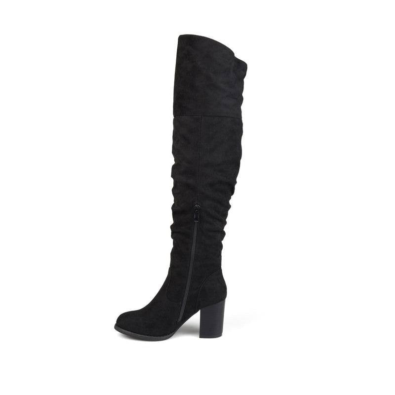 Journee Kaison High Boots 8M Black Faux Suede Over‑Knee  New msrp $89.99
