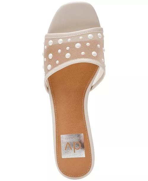 DV  Dolce  Vita  Slide  Dress  Sandals  Ivory  Pearl  7.5  New  $65