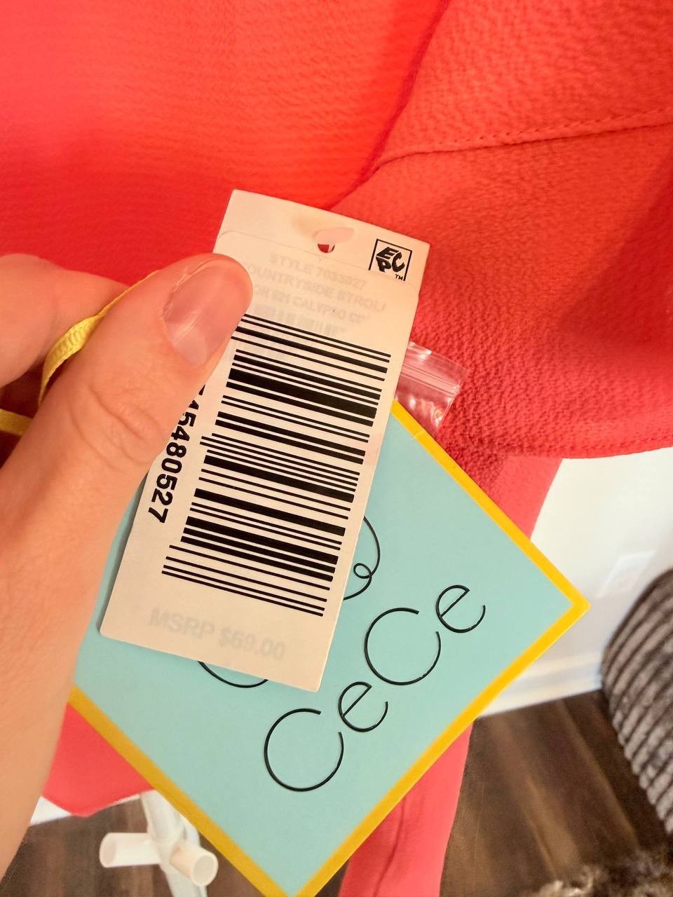 CeCe Short‑Sleeve Drop‑Shoulder Wide Scoop‑Neck Blouse – Size S – NWT – $69