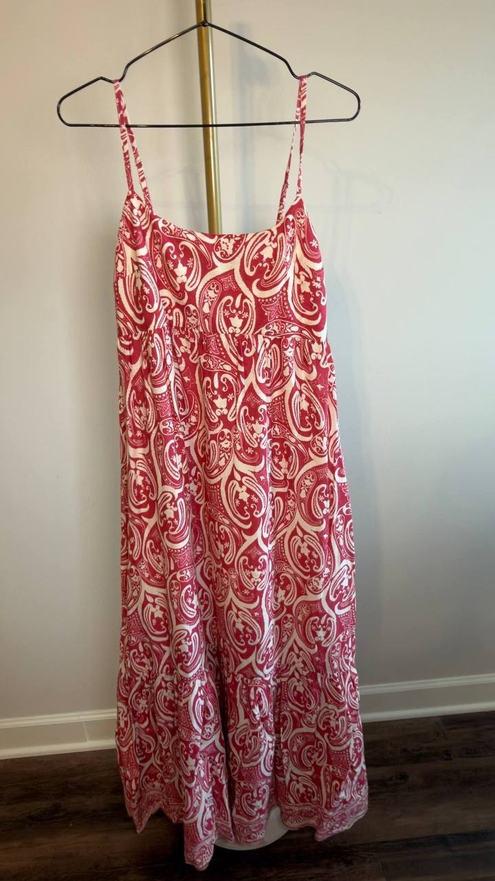 1.STATE Printed Sleeveless Maxi Dress White/Red S NWT $139