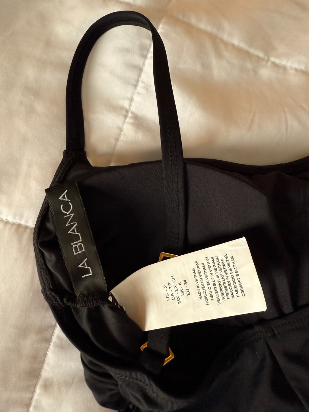 La Blanca Women's One Piece Swimsuit Island Goddess Shirred Side XS Black