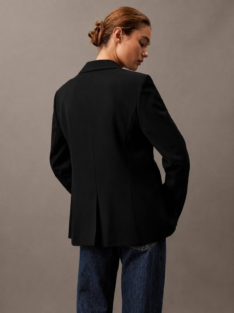 Calvin Klein Soft Crepe Blazer Black 6 NWT $179
