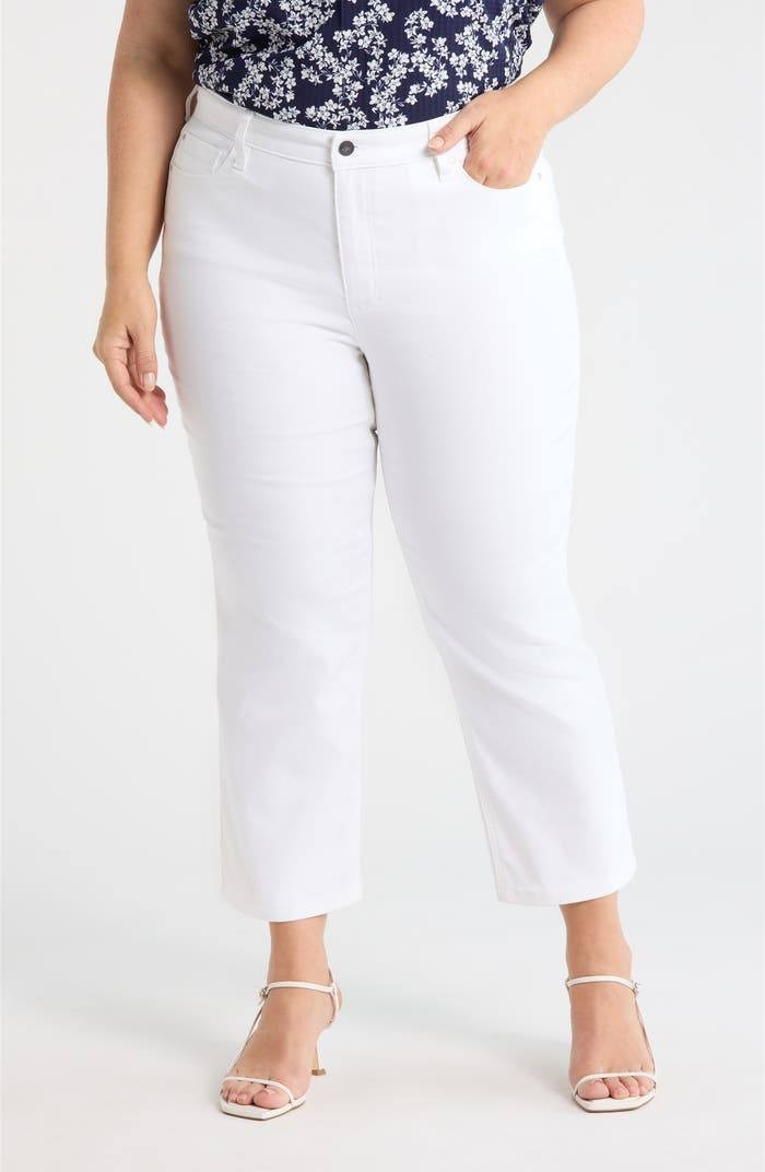 Jones New York Lexington High Waist Crop Jeans Soft White 16 NWT $79.50