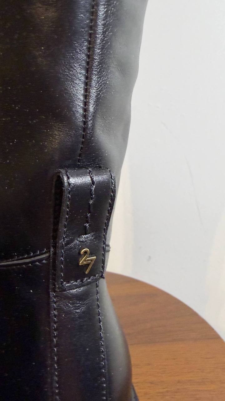 Naturalizer Oslo Boots 8M Black Leather Tall Riding Round Toe NIB msrp$285