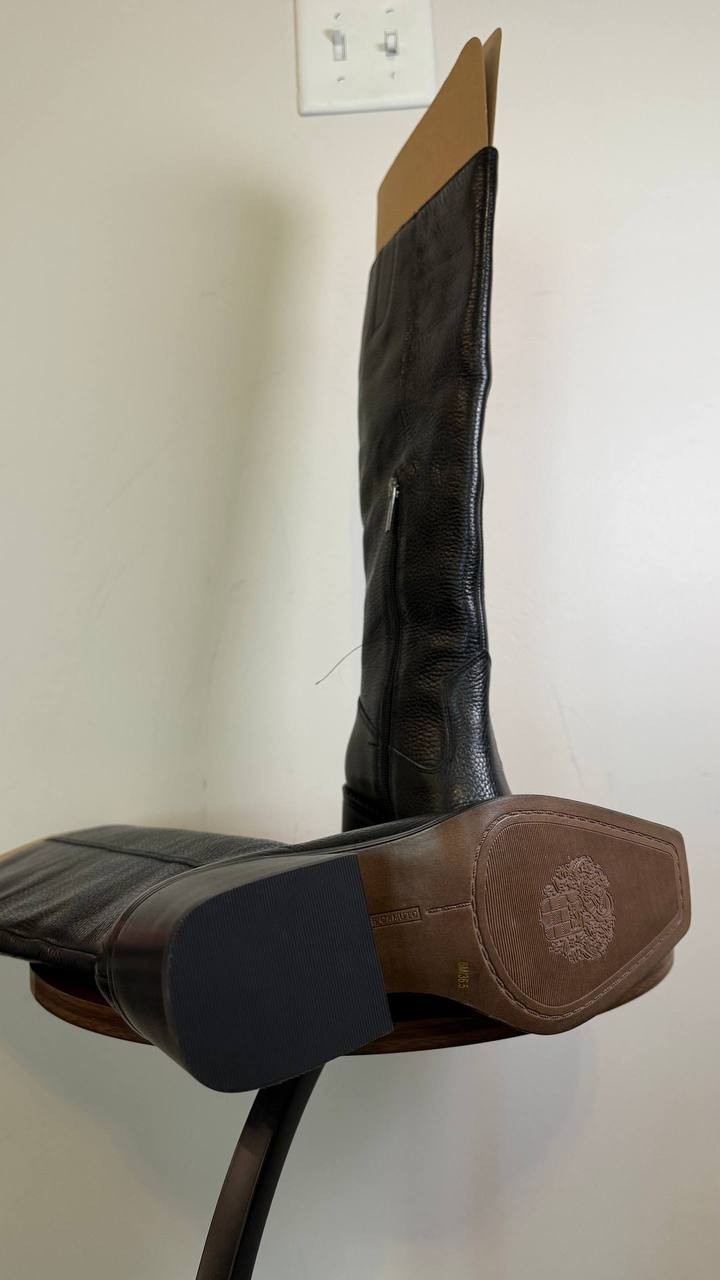 Vince Camuto Sangeti Knee‑High Leather Boots Black Women’s 6M NWB $239