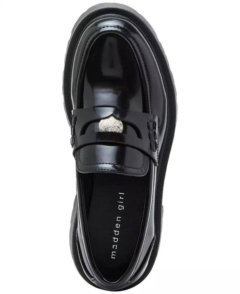 Madden Girl Calistaa Platform Lug Sole Penny Loafers Black 7.5 NWB