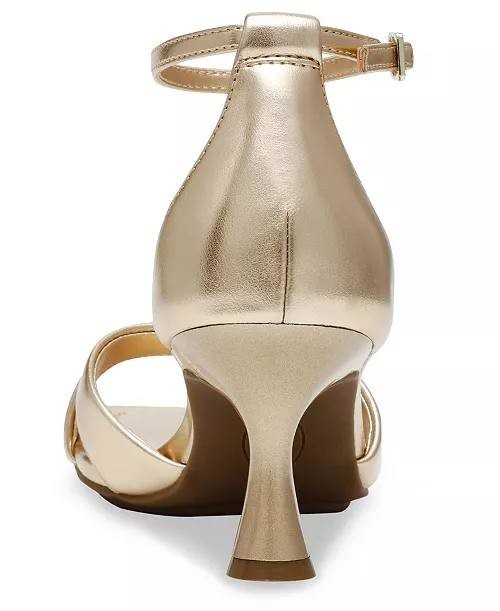 Anne Klein Gold Man‑Made Ankle Strap Dress Sandals 7M New in Box $79
