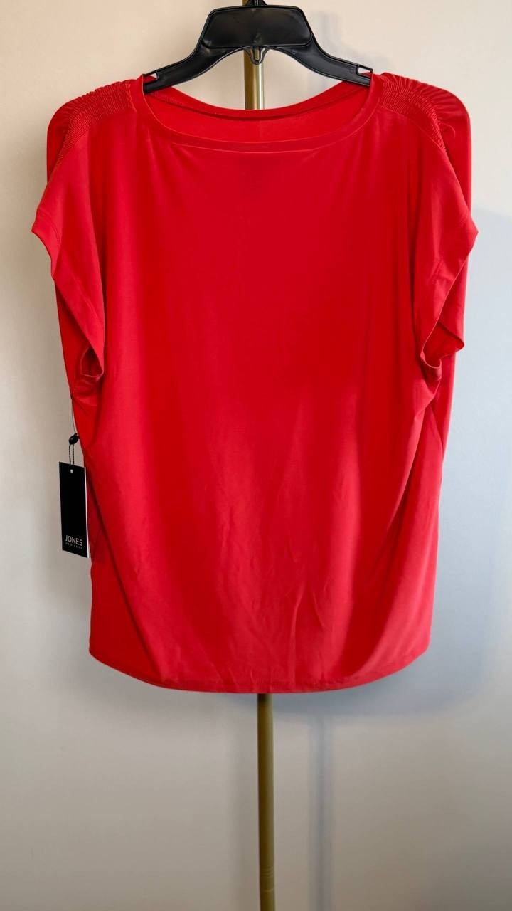 Jones New York Shirred Shoulder Top Rouge M NWT $59.50