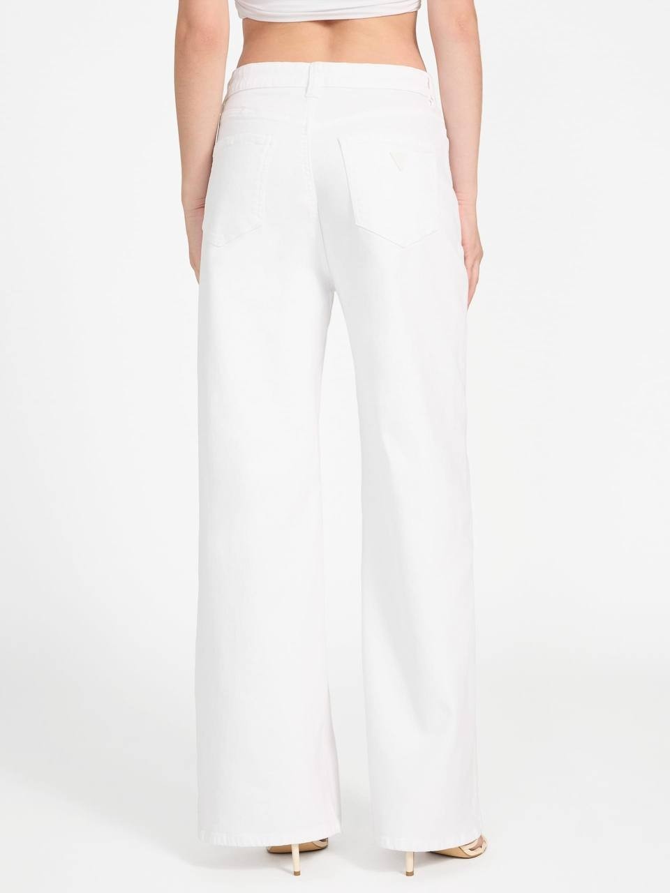 Guess Mardi Wide Leg Jeans Cotton White 24x32 NWT MSRP $138