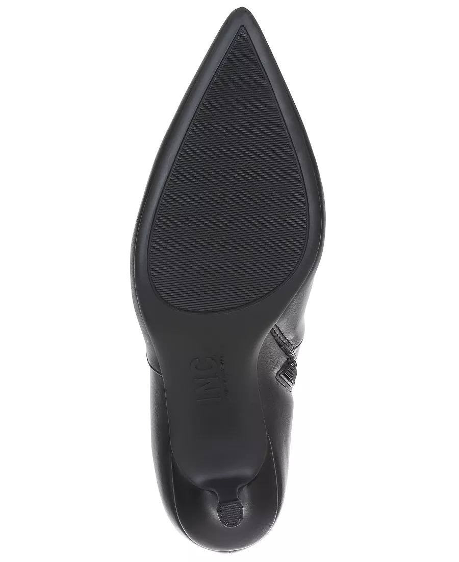 INC Mckennaa Boots 7W Black Beauty Pointy Toe Stiletto Knee‑High NIB msrp$99.90