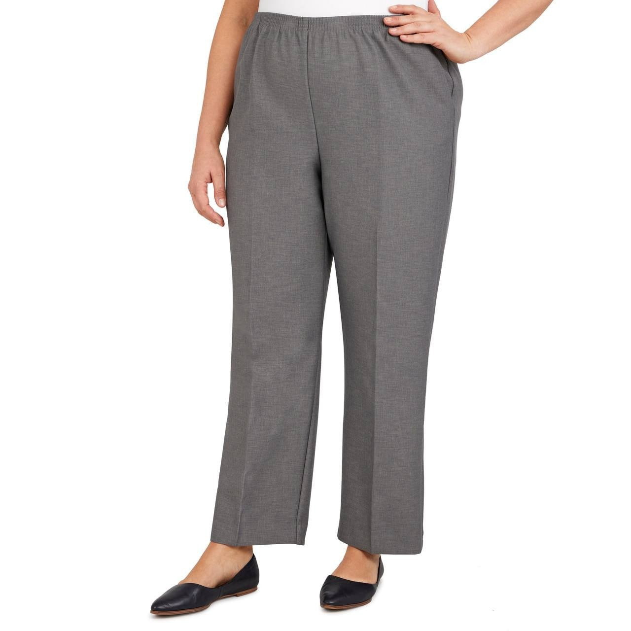 Alfred Dunner Women’s Plus Classics Average Length Pant Gray 20W $42.50 NWT