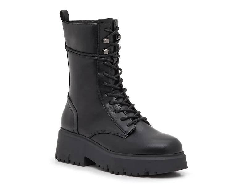 Madden Girl Women’s Maisey Combat Boots Black 6.5 Man‑Made MSRP $89.99 NWB