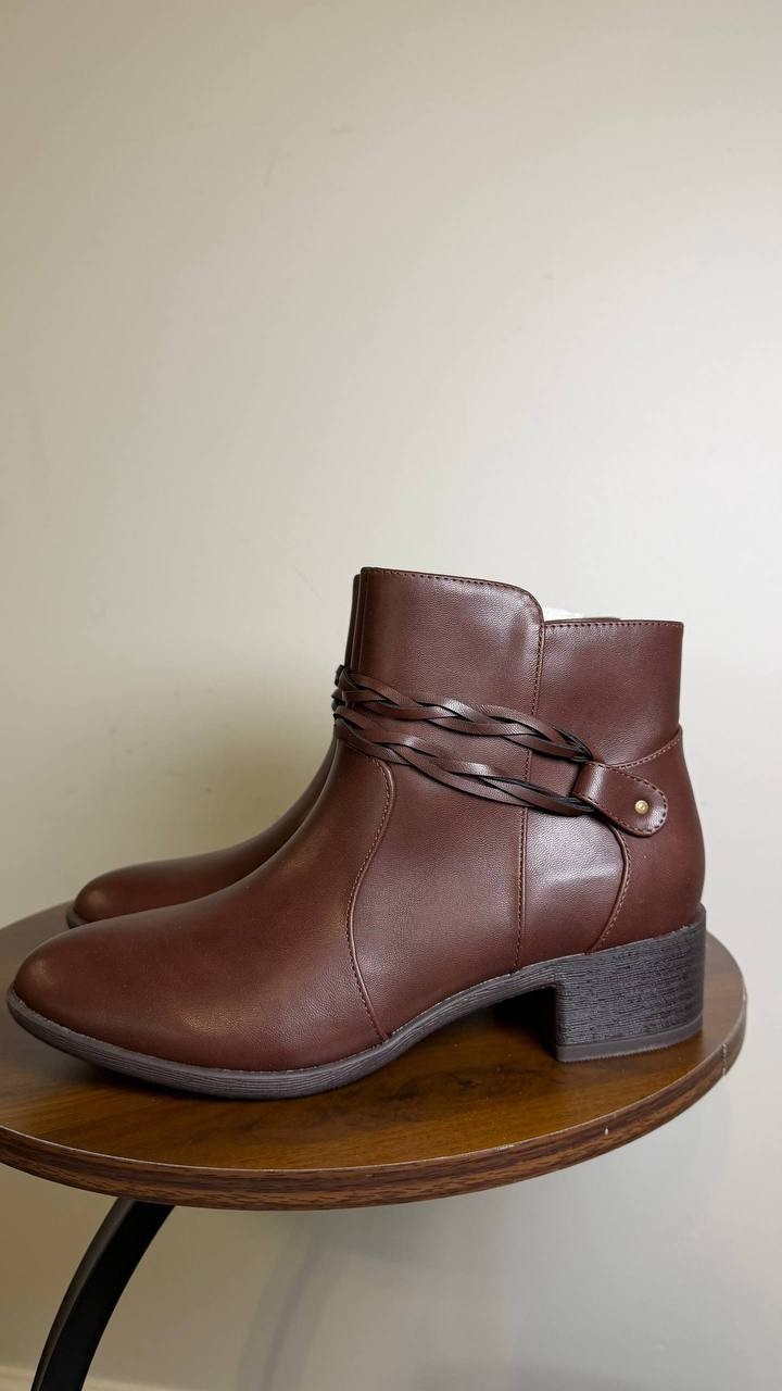 Style & Co Rubyyy Almond Toe Belt Booties Dark Roast Women’s 7M NWB $79.90