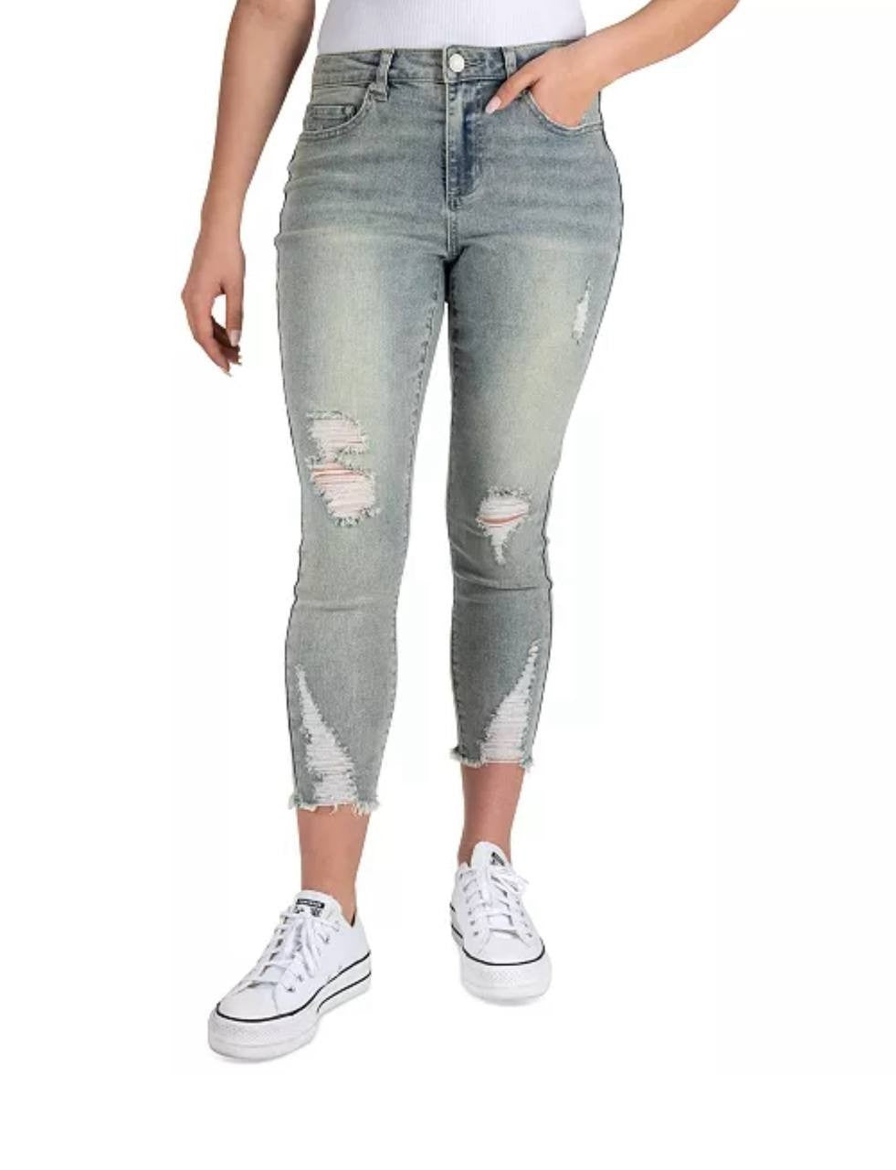 Indigo Rein Curvy Cropped Jeans Juniors 11 Mid-Rise Blue Denim Stretch NWT