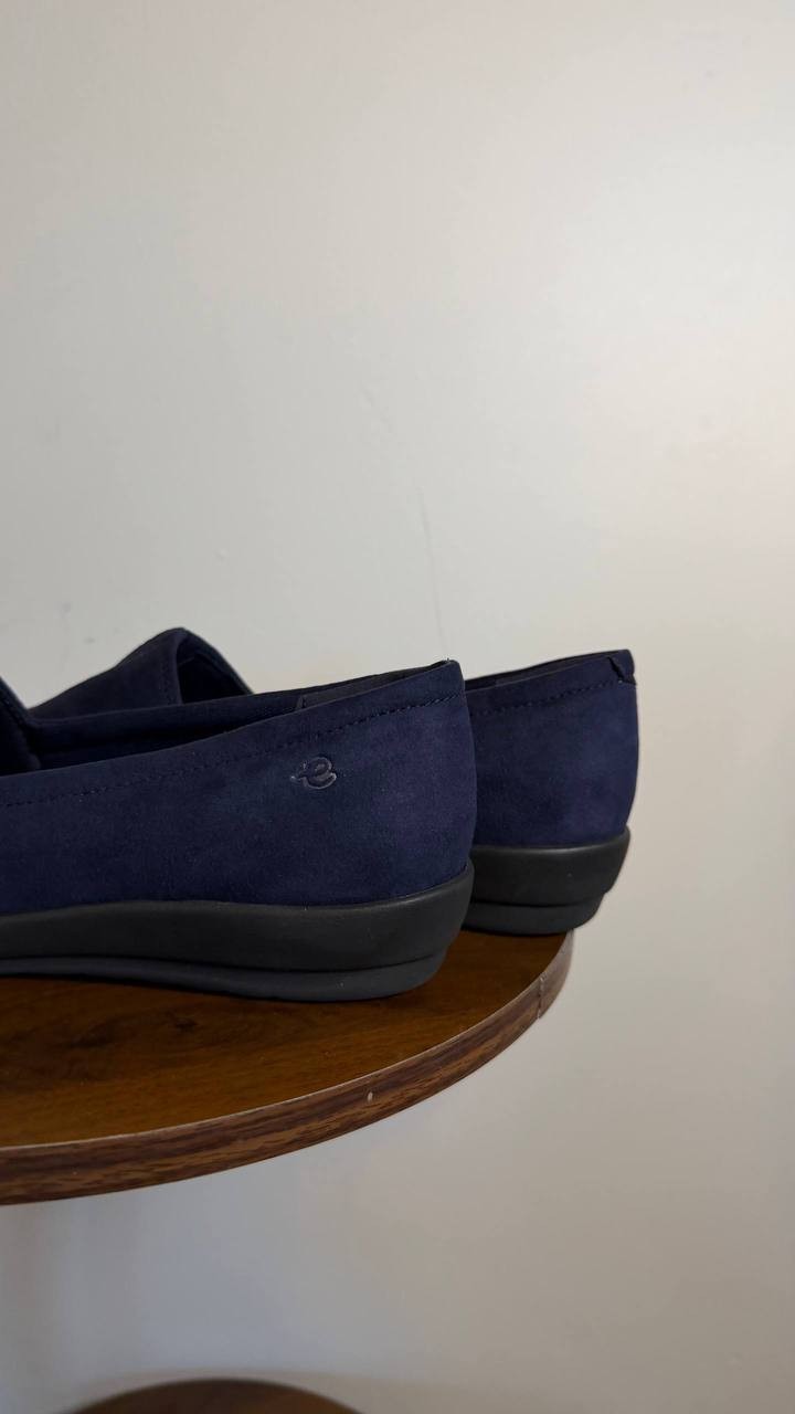 Easy Spirit Arlie Flats 7.5M Dark Blue Textile Slip‑On Lightweight NIB msrp$69