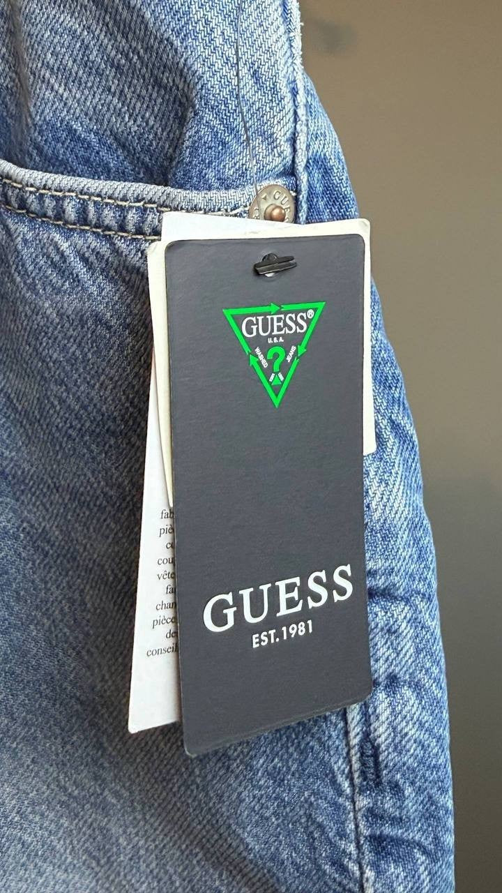 Guess Eco 80s Pedal Denim Shorts Blue 25 NWT $89