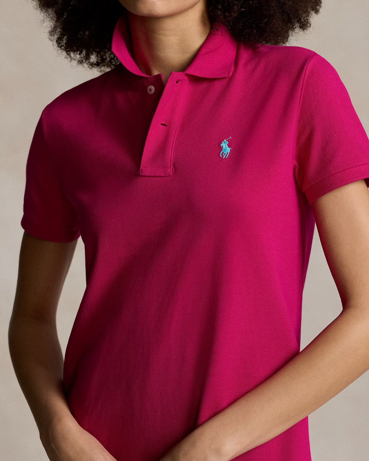 Polo Ralph Lauren Cotton Mesh Polo Dress – Size L, Pink Sky