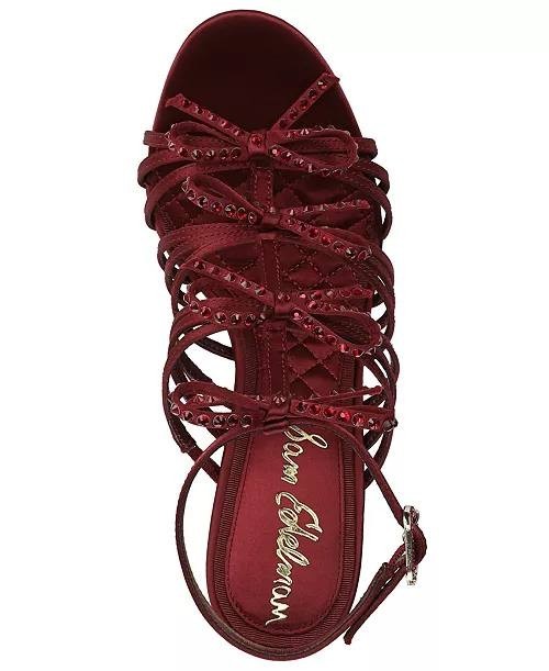 Sam Edelman Iman Sandals 11M Burgundy Strappy Lace‑Up Stiletto Heel NIB msrp$155