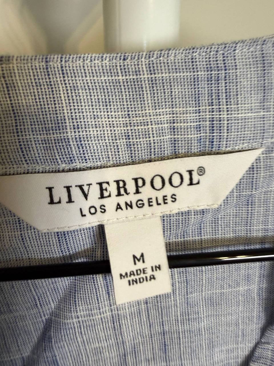 Liverpool Los Angeles Long‑Sleeve Button‑Front Woven Top – Size M – NWT – $98