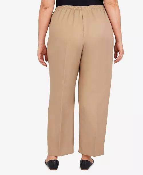 Alfred Dunner Women’s Plus Pull‑On Straight‑Leg Pants Stone 20W $42.50 NWOT