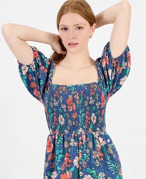 Tommy Hilfiger Smocked Floral Jumpsuit – Size XL