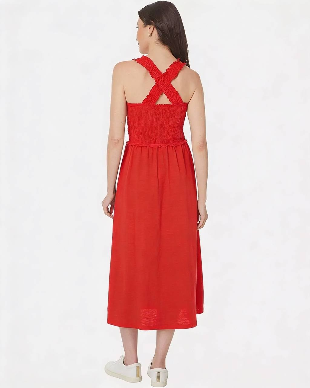 Tommy Hilfiger Smocked Midi Dress- Red – Size M – NWOT – €83.24