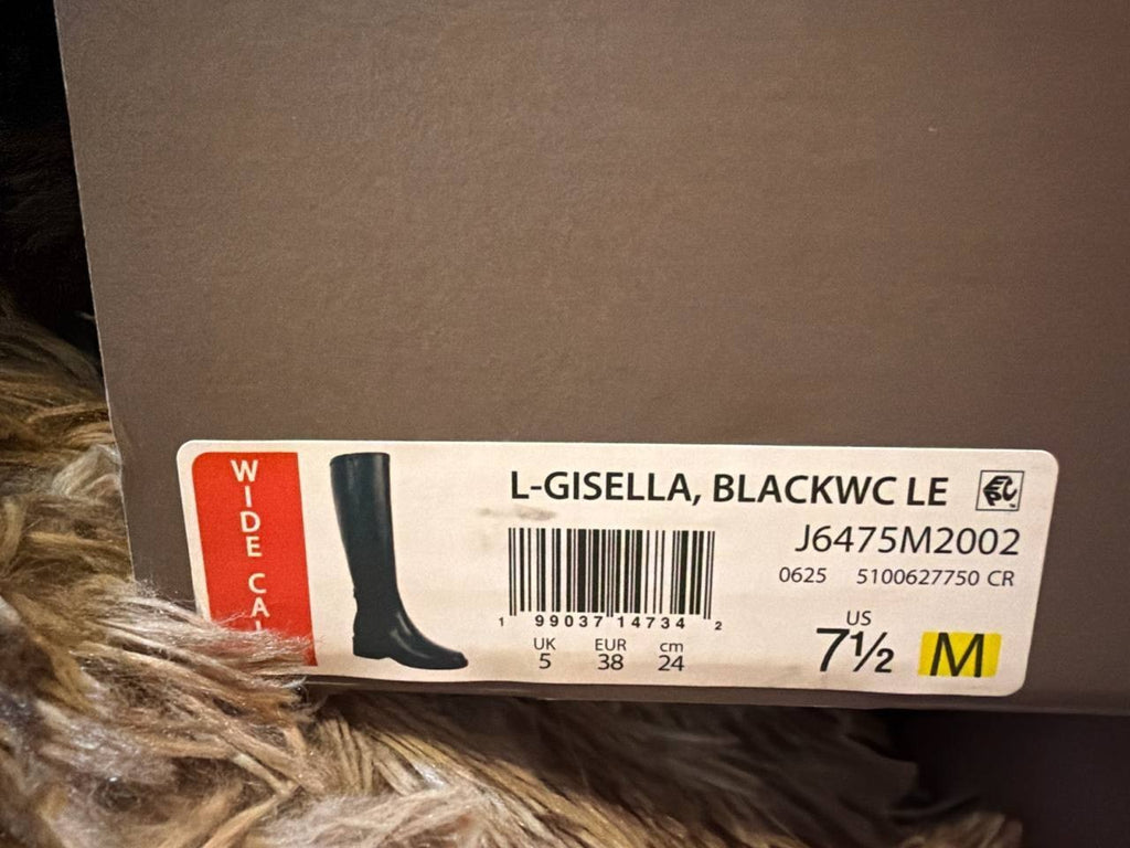 Franco Sarto Gisella Boots 7.5M Black Leather Tall Square Toe NIB msrp$225