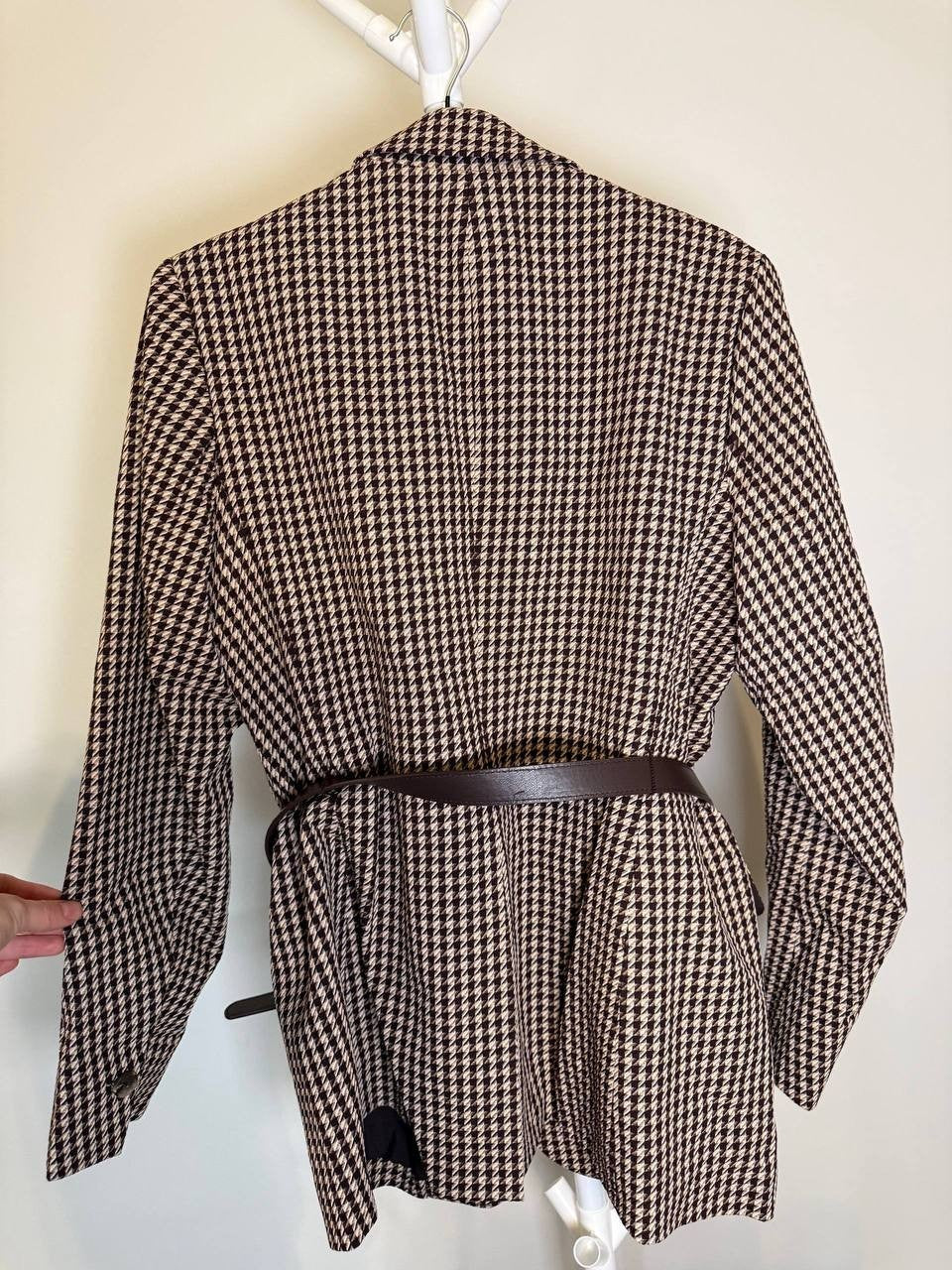 Anne Klein One‑Button Notch‑Collar Belted Jacket–Size10–LightCoffee–NWT–MSRP$179