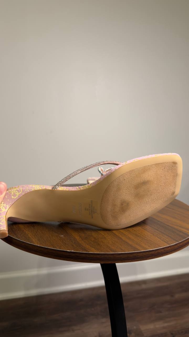 Guess  Kitten  Heel  Sandals  Light  Pink  9.5M  New  $99