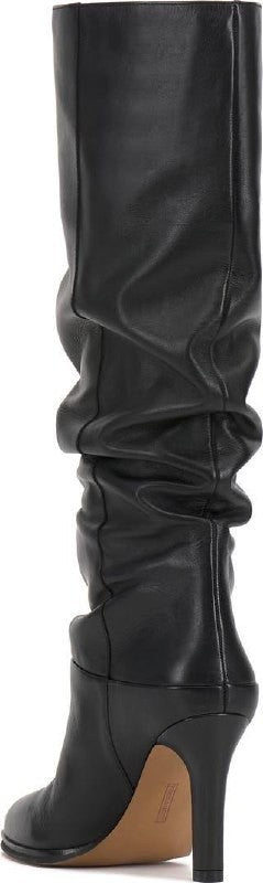 Vince Camuto Sorina Boots 9.5M Black Leather Tall Almond Toe New In Box msrp$269