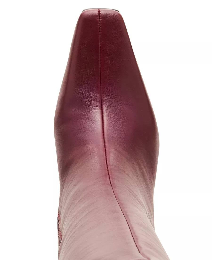 Madden Girl Voyage Boots 6 Bordeaux PU Knee‑High Square Toe Dress NIB msrp$99