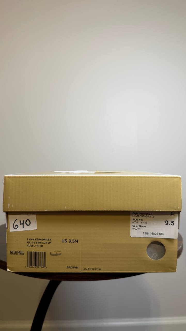 Michael Michael Kors Espadrille Flats Brown Logo 9.5 M New $99.50