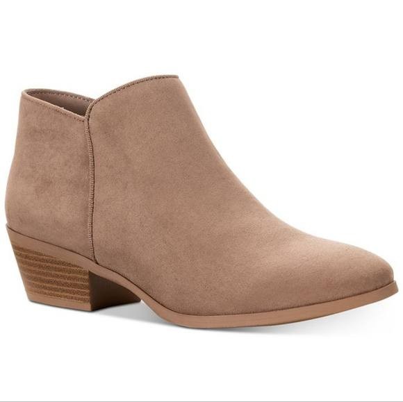 Style & Co Wileyy Women’s Ankle Booties Taupe 8.5M Man‑Made $70 NWB
